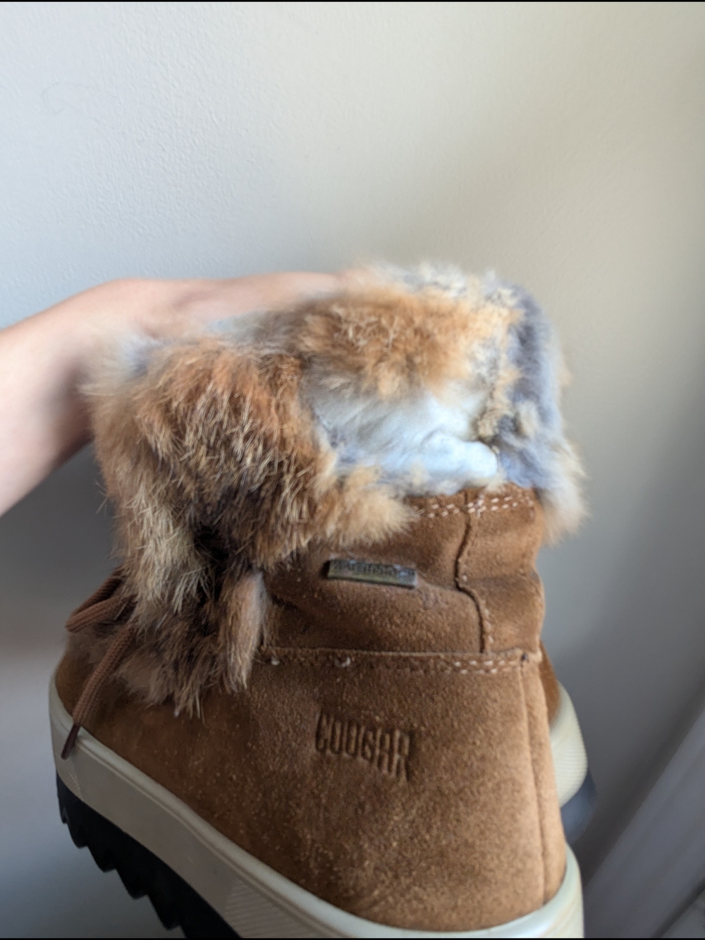 Cougar Chestnut Suede Fur-Trim Lace-Up Winter Boot - Picture 4 of 4